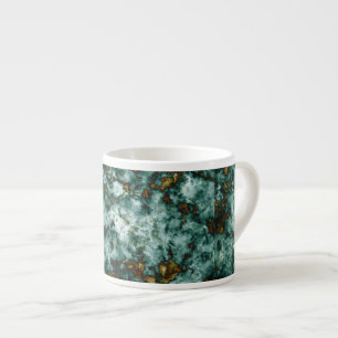 Groene marmertextuur met vinnen espresso kop