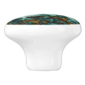 Groene marmertextuur met vinnen keramische knop (Zijkant)