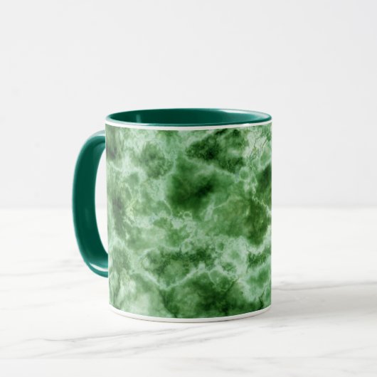 Groene marmertextuur mok (Voorkant links)