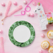 Groene marmertextuur papieren bordje (Feest)