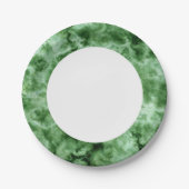 Groene marmertextuur papieren bordje (Voorkant)