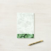 Groene marmertextuur post-it® notes (Op bureau)