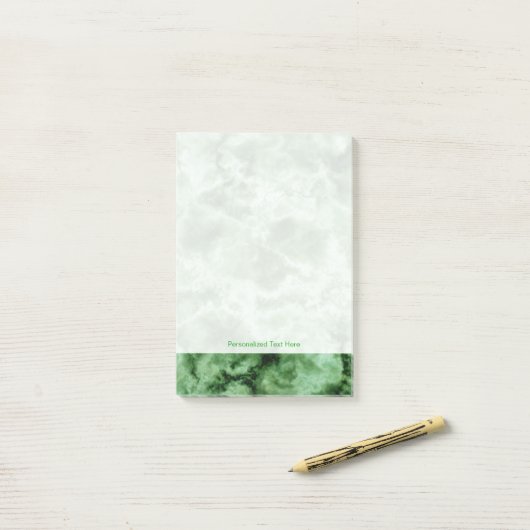 Groene marmertextuur post-it® notes (Op bureau)