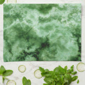 Groene marmertextuur theedoek (Gevouwen)