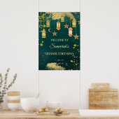 Groene Marokkaanse lantaarns, gepersonaliseerd Meh Poster (Keuken)