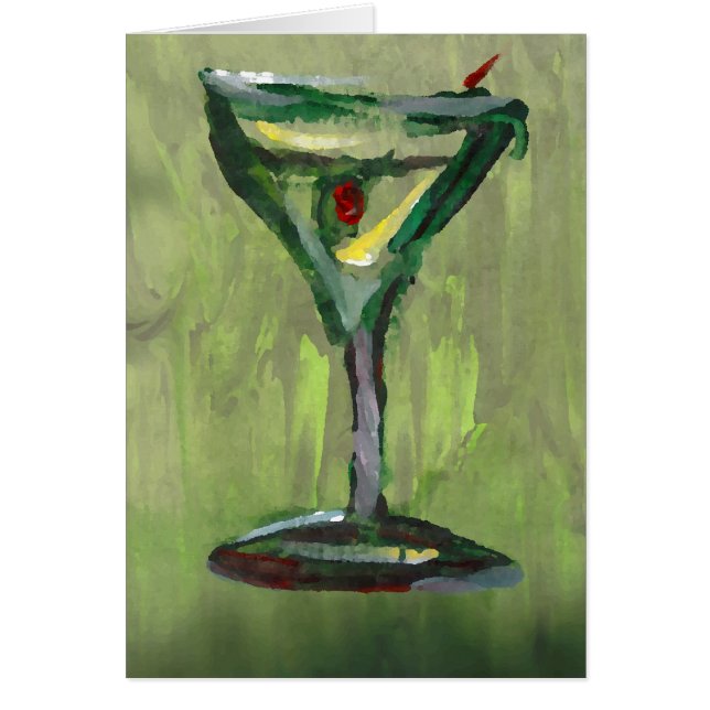 groene martini abstracte keukencocktailbar (Voorkant)