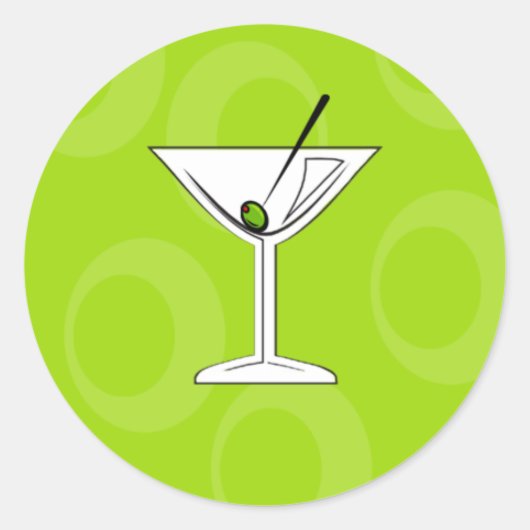 Groene Martini Stickers (Voorkant)