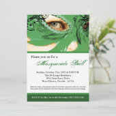 Groene Masquerade Masker Bal Kostuum Halloween Kaart (Staand voorkant)
