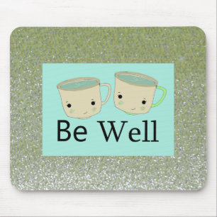 Groene Matcha Thee Nep Glitter Muismat