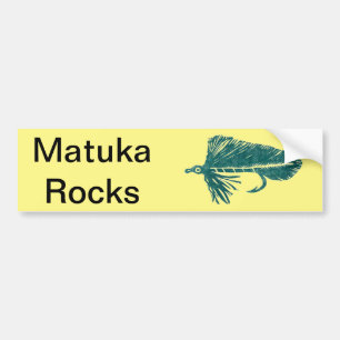 Groene Matuka-wimpel, vliegende visserij, vliegend Bumpersticker