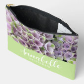 Groene & Mauve Hydrangea Bloemen Accessoire Pouch Etui (Open)