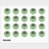 Groene Medallion Border Weddenkers Ronde Sticker (Vel)