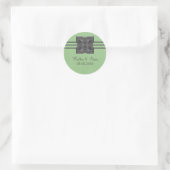 Groene Medallion Border Weddenkers Ronde Sticker (Tas)