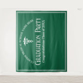 Groene Medische School Afstudeerfeest Fotocabine Wandkleed (Voorkant)