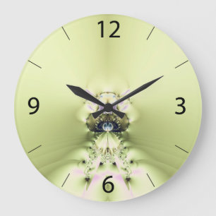 Groene meditatie wandklok grote klok