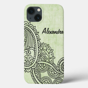 Groene Mehndi Motif iPad-mini-draagtas iPhone 13 Hoesje