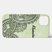 Groene Mehndi Motif iPad-mini-draagtas Case-Mate iPhone Case (Achterkant (horizontaal))