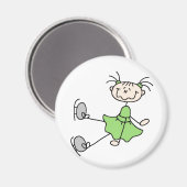 Groene Meisje Skater Magnet Magneet (Voorkant / Achterkant)
