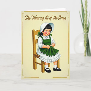Groene Meisje Vintage Kaart