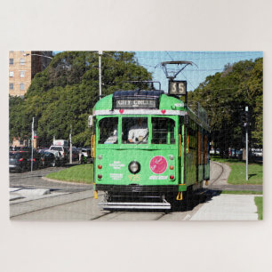 Groene Melbourne city tram, Victoria, Australië Legpuzzel