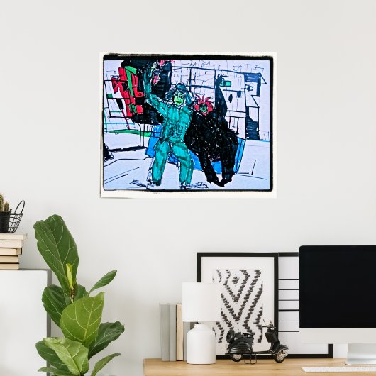 groene meneer poster (Thuiskantoor)