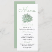 Groene Menu Waterverf Succulent Cactus Wedding (Voorkant / Achterkant)