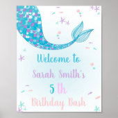 Groene Mermaid Welkomstsignalen Poster (Voorkant)