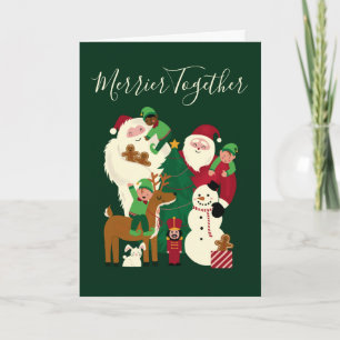 Groene Merrier Samen Santa en Vrienden Kaart
