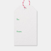 Groene "Merry and Bright" foto met Kerstmis Cadeaulabel (Achterkant)