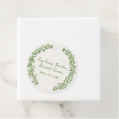 Groene met de hand getekende bloemrand bedankjes labels (In situ)