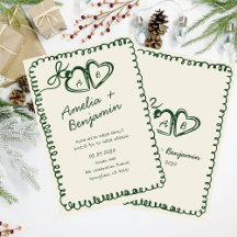 groene met de hand getekende hart Whimsical Huweli