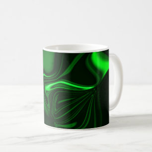 Groene metalen bogen of golvingen, diep donker koffiemok