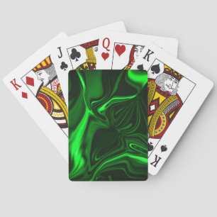 Groene metalen bogen of golvingen, diep donker pokerkaarten