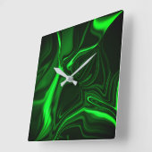 Groene metalen bogen of golvingen, diep donker vierkante klok (Hoek)