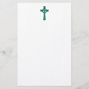 Groene metalen Keltische Kruis Briefpapier