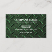 Groene Metalen Textuur Custom Construction Worker Visitekaartje (Achterkant)
