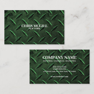 Groene Metalen Textuur Custom Construction Worker Visitekaartje