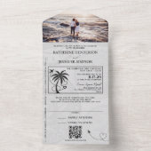 Groene Mexico Passport bruiloft All In One Uitnodiging (Binnen)