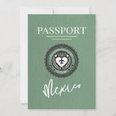 Groene Mexico Passport bruiloft Kaart (Achterkant)