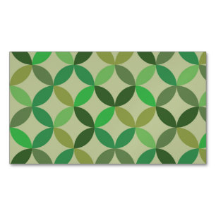 Groene mid-century moderne geometrische magnetisch visitekaartje