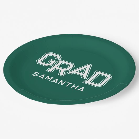 Groene middelbare school Afstudeerder aangepaste n Papieren Bordje (Gekanteld)