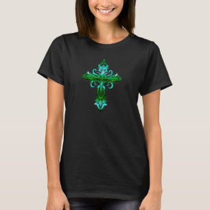 Groene middeleeuwse kruis T-shirt II