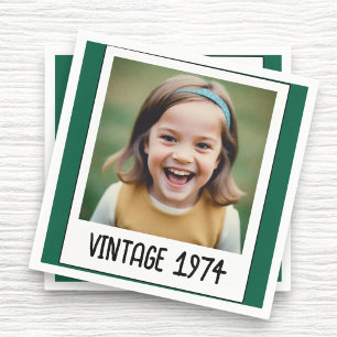 Groene mijlpaal Verjaardag Foto Keepsake Servet