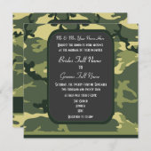 Groene militaire camouflage bruiloft kaart (Voorkant / Achterkant)