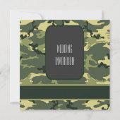 Groene militaire camouflage bruiloft kaart (Achterkant)