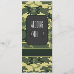 Groene militaire camouflage bruiloft kaart
