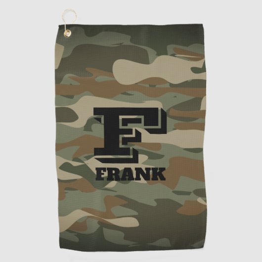 Groene militaire camouflage camouflage golfhanddoek (Voorkant)