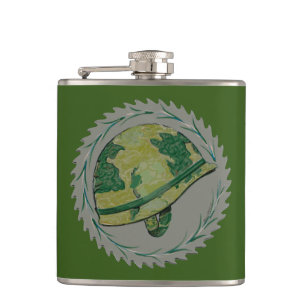 Groene militaire helm heupfles