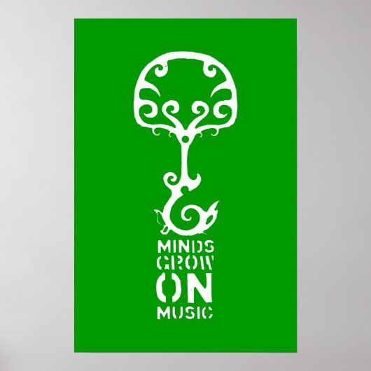 Groene minds groeien op het Poster Muziek (Voorkant)