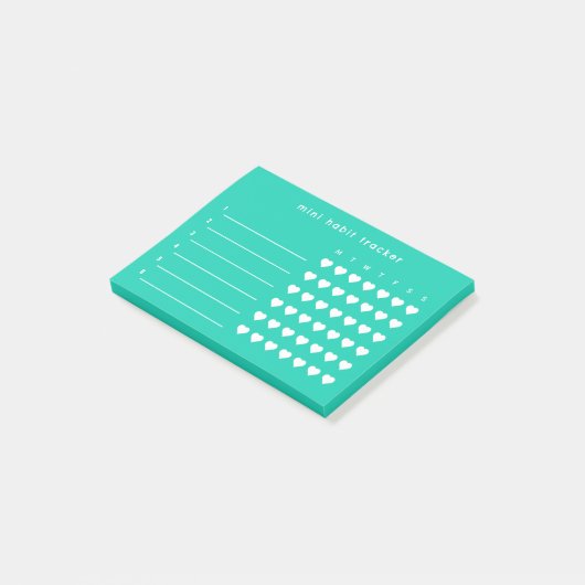 Groene Mini Habit Tracker Sticky Notes (Schuin)